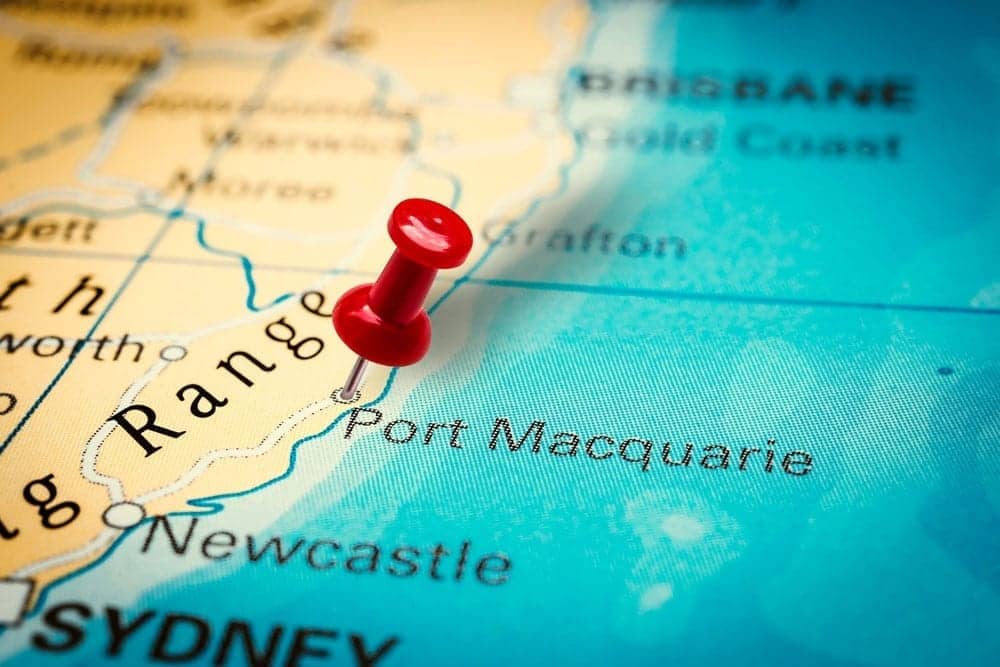 map focusing on port macquarie