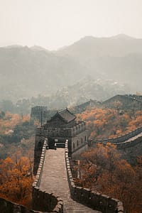 The Great Wall of China aerial shot
