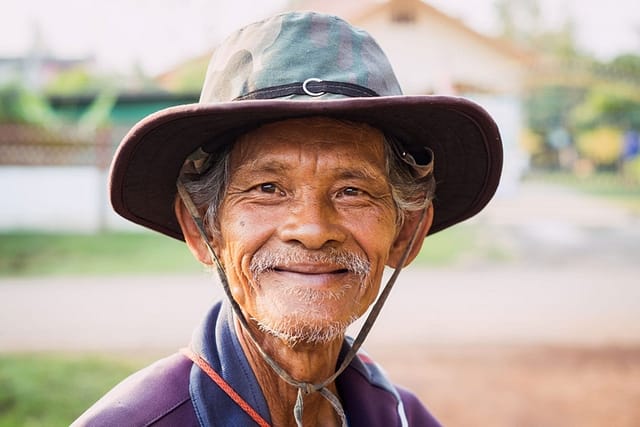 thai farmer smiling