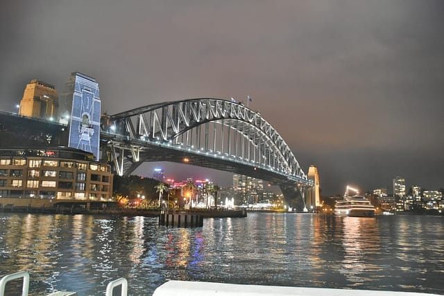 The Sydney Harbour Bridge at night