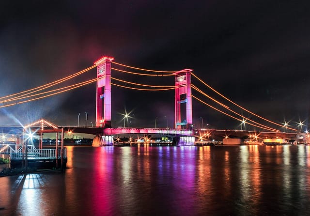 Ampera Bridge in Palembang, Indonesia